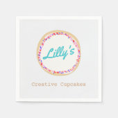 カップケーキまたはクッキーデコレーター スタンダードカクテルナプキン (正面)