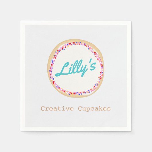 カップケーキまたはクッキーデコレーター スタンダードカクテルナプキン (正面)