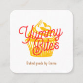 カップケーキまたはクッキー スクエア名刺 (正面)