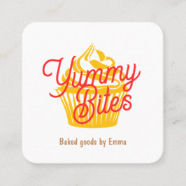 カップケーキまたはクッキー スクエア名刺