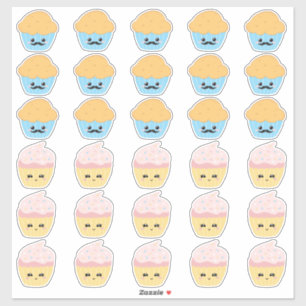 カップケーキまたはスタッドマフィンジェンダーリビールパーティー シール