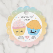 カップケーキまたはスタッドマフィン性別の表示 フェイバータグ (正面)