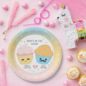 カップケーキまたはスタッドマフィン性別の表示 ペーパープレート (パーティー)