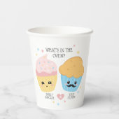 カップケーキまたはスタッドマフィン性別の表示 紙コップ (裏面)