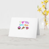 カップケーキやピザ、ユニコーンよりも愛してる カード (黄色い花)