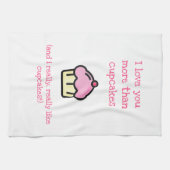 カップケーキより愛してる!おもしろい キッチンタオル (横)