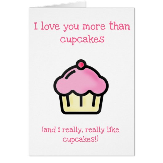 カップケーキより愛してる！母の日のカード (正面)