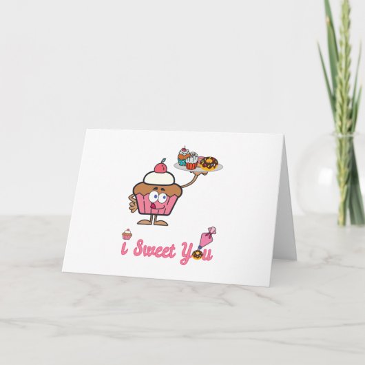 カップケーキをお楽しみください カード (正面)