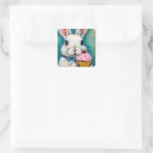 カップケーキを入れたバニー スクエアシール (バッグ)