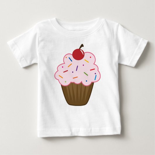 カップケーキを振りかける ベビーTシャツ (正面)