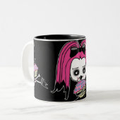 カップケーキを用心して下さい! ツートーンマグカップ (正面左)