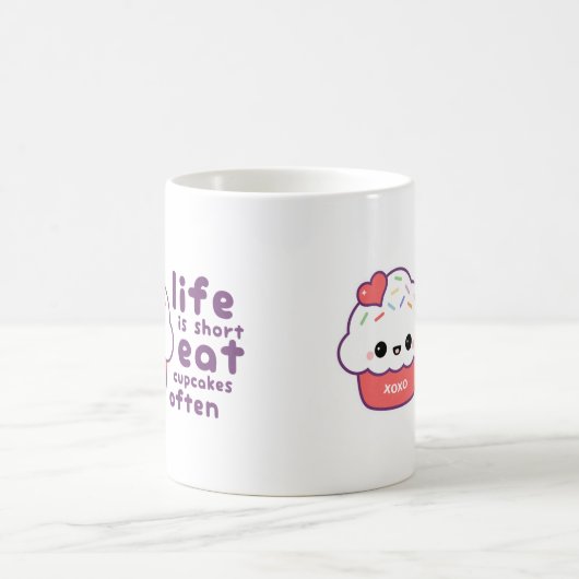 カップケーキを頻繁に食べて下さい コーヒーマグカップ (中央)