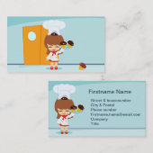 カップケーキを飾ったかわいい女の子 名刺 (正面/裏面)