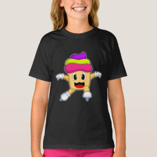 カップケーキアイススケートで滑るアイススケート Tシャツ