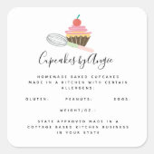 カップケーキウィスクフードビジネススクエアシール スクエアシール (正面)