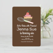 カップケーキウィスクベーキング誕生日パーティー用品 招待状 (スタンド正面)