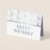 カップケーキウィスク紙吹雪幾何学誕生日 箔カード (正面)