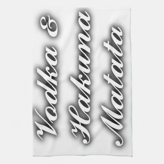 カップケーキウォッカハクナマタおもしろい キッチンタオル (縦)