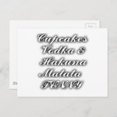 カップケーキウォッカハクナマタおもしろい ポストカード (正面/裏面)