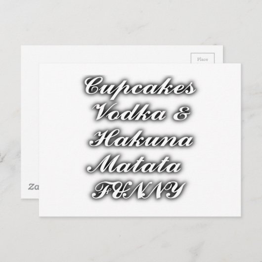 カップケーキウォッカハクナマタおもしろい ポストカード (正面/裏面)