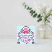 カップケーキエレガントーケーキポップ渦巻き スクエア名刺 (スタンド正面)