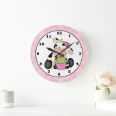 カップケーキカウウォール漫画の時計 ラージ壁時計 (ホーム)