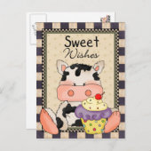 カップケーキカウスウィートトリートハガキ ポストカード (正面/裏面)