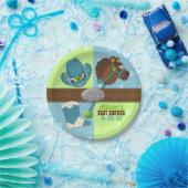 カップケーキカウボーイ男の赤ちゃんシャワー7"紙プレート ペーパープレート (パーティー)