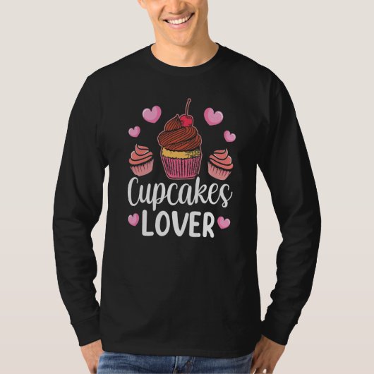 カップケーキカップケ食べーキーかわいい Tシャツ (正面)