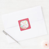 カップケーキカラフルおもしろいお願い スクエアシール (封筒)
