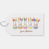 カップケーキカラフルとキャンドルハッピーバースデー ギフトタグ (裏面横)