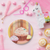 カップケーキカラフルファンタジースイートトリート ペーパープレート (パーティー)