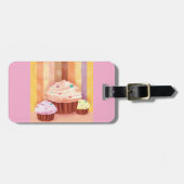 カップケーキカラフルファンタジースイートトリート ラゲッジタグ (正面横)