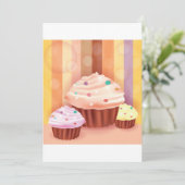 カップケーキカラフルファンタジースイートトリート 招待状 (スタンド正面)