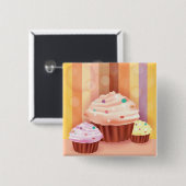 カップケーキカラフルファンタジースイートトリート 缶バッジ (正面&裏面)
