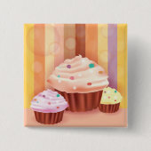 カップケーキカラフルファンタジースイートトリート 缶バッジ (正面)