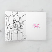 カップケーキカラーリングページ誕生日 カード (内部)