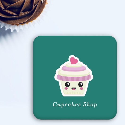 カップケーキカワイイ スクエアペーパーコースター
