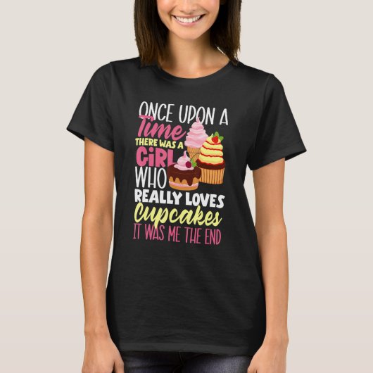 カップケーキガールベーキングカップケーキ Tシャツ (正面)