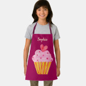 カップケーキキッズ名ベーキングエプロン水色 エプロン (インサイチュ)