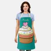 カップケーキキッズ名ベーキングエプロンretro エプロン (着用した状態)
