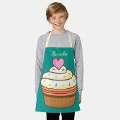 カップケーキキッズ名ベーキングエプロンretro エプロン (着用した状態)