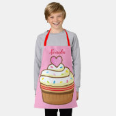カップケーキキッズ名ベーキングエプロンretro エプロン (着用した状態)