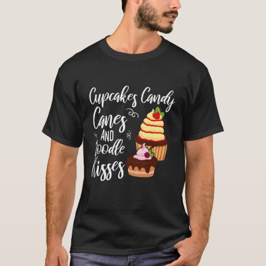 カップケーキキャンディキャンヌアンドドレキスクリスマス Tシャツ (正面)