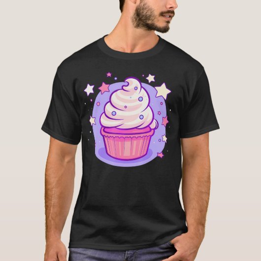 カップケーキキュートパステルかわいいシアルスターズベーキング Tシャツ (正面)