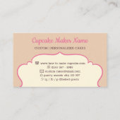 カップケーキキュートベイカーデザート 名刺 (裏面)