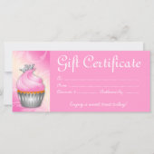 カップケーキギフト証明書クラウンピンクシルバー (正面)