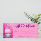 カップケーキギフト証明書クラウンピンク紫 (スタンド正面)