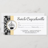 カップケーキギフト証明書フローラダマスクイエロー (裏面)