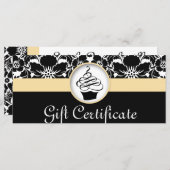 カップケーキギフト証明書フローラダマスクイエロー (正面/裏面)